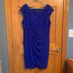 Connected apparel blue sleeveless sequenced dress